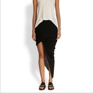 Black Helmut Lang asymmetrical skirt